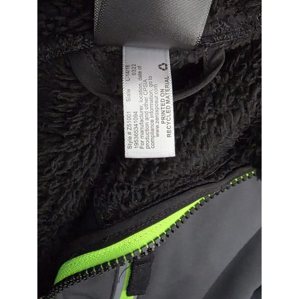 ZeroXposur Jacket Hooded Softshell L 14/16 Black Grey Neon Green Sporty